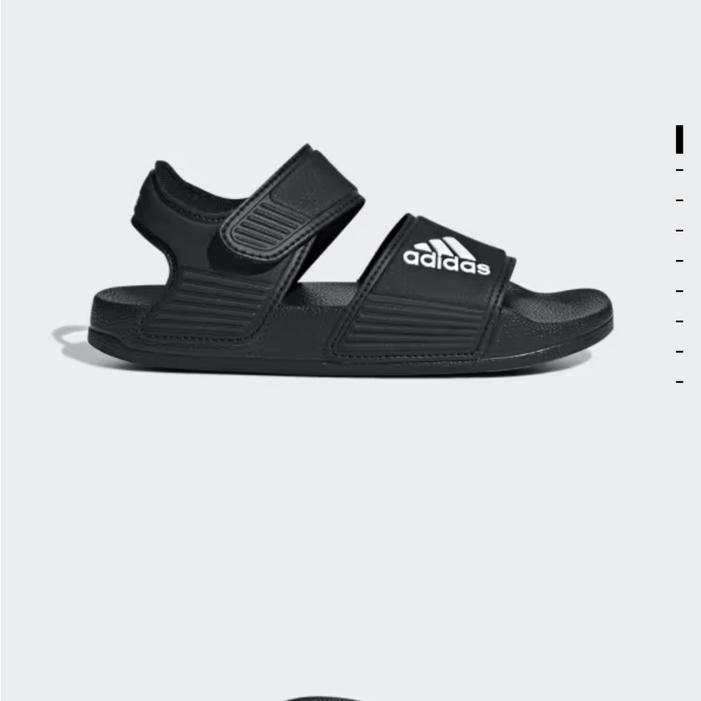 Adidas Kids Black Slide Sandals